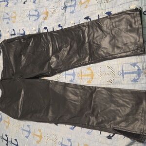 Joe Benbasset Black Faux Leather Pants